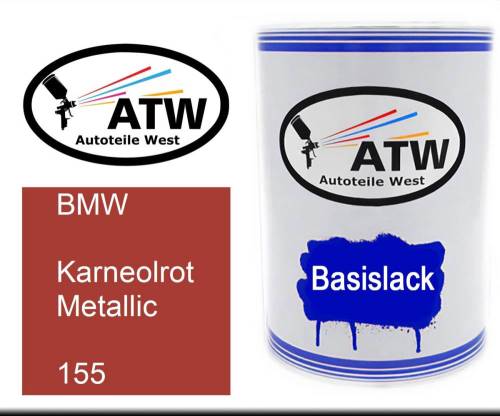 BMW, Karneolrot Metallic, 155: 500ml Lackdose, von ATW Autoteile West.